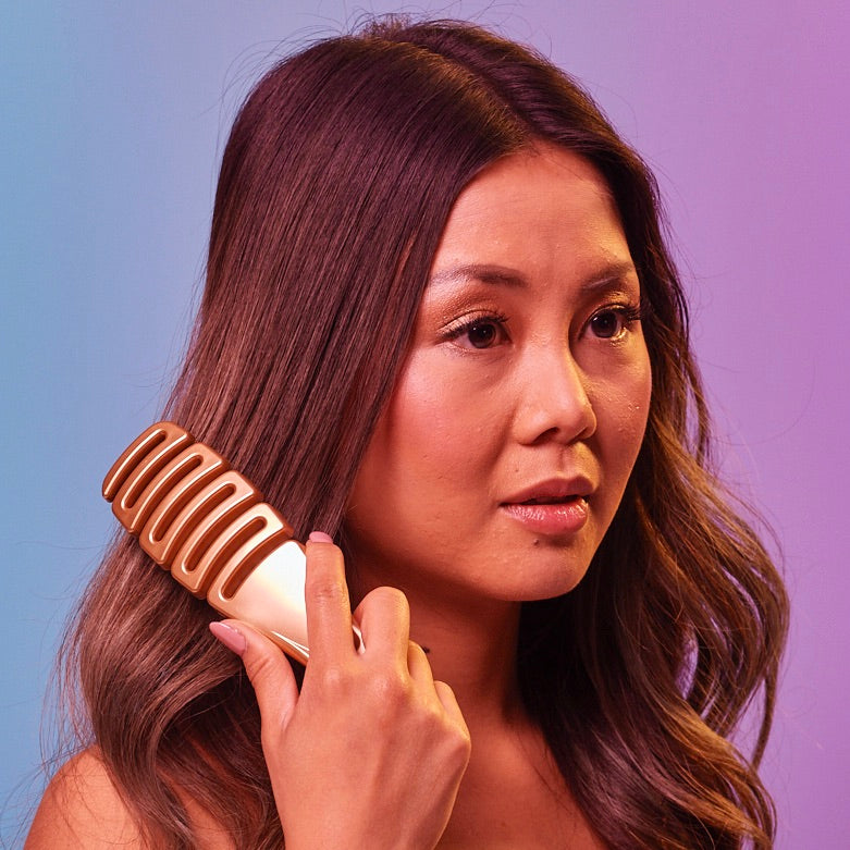 Free Detangling Hair Brush Palm Flexi Wild - Gold