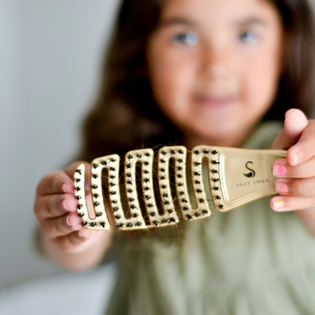 Free Detangling Hair Brush Palm Flexi Wild - Gold