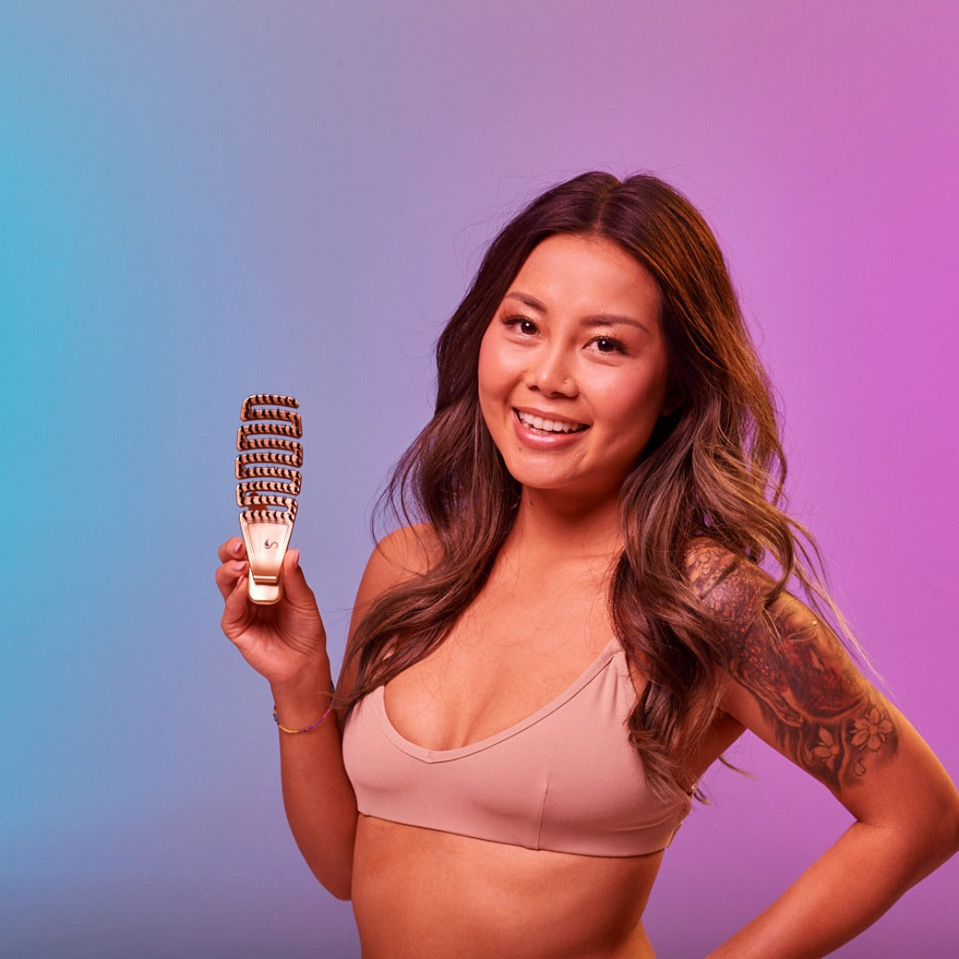 Free Detangling Hair Brush Palm Flexi Wild - Gold