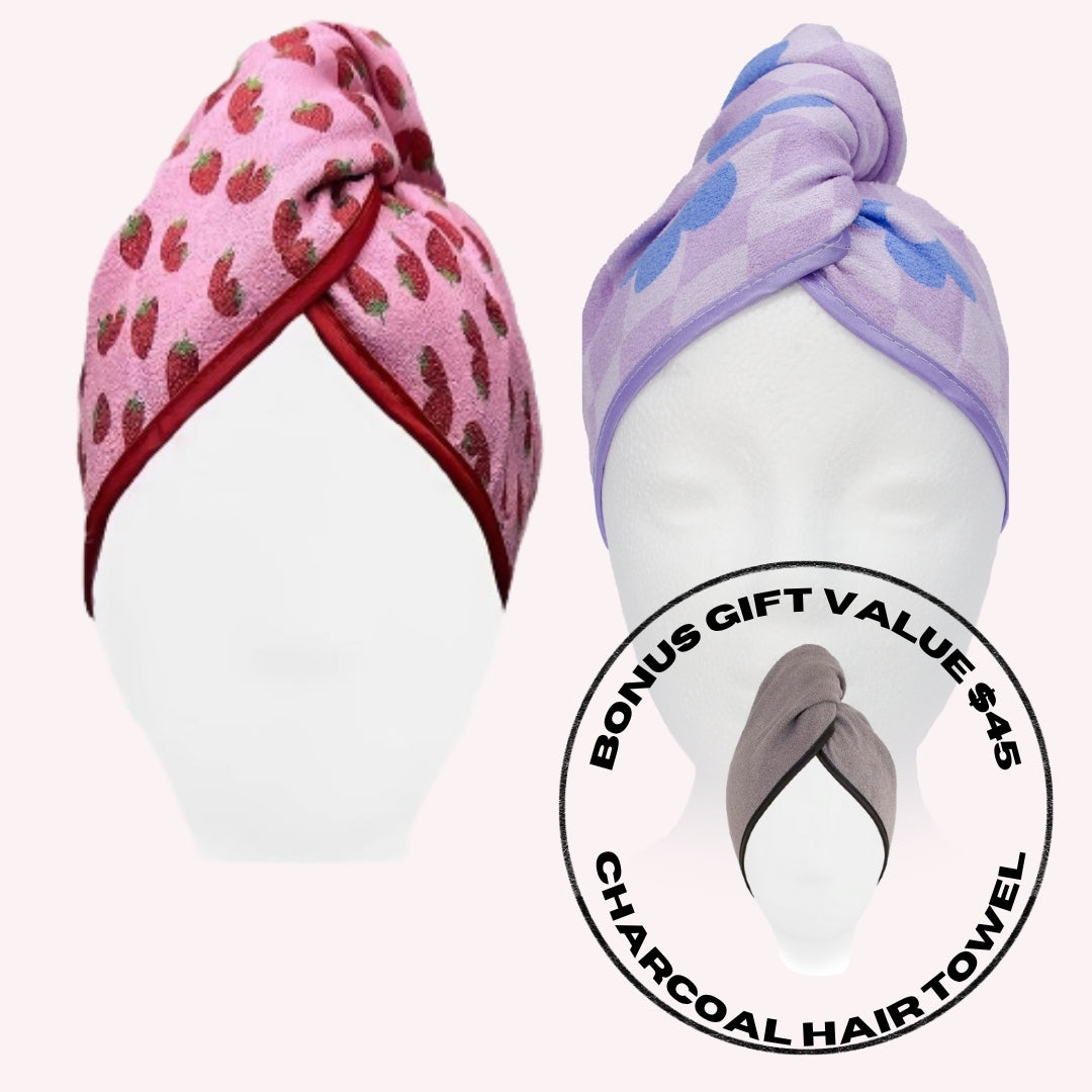 Unicorn 3 pack : Two Hair Towels + Bonus Hair Towel