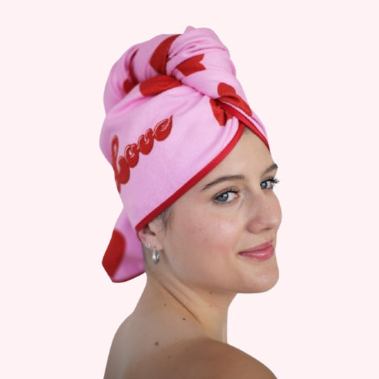 Unicorn Microfibre Hair Towel® Wrap - Lots of Love