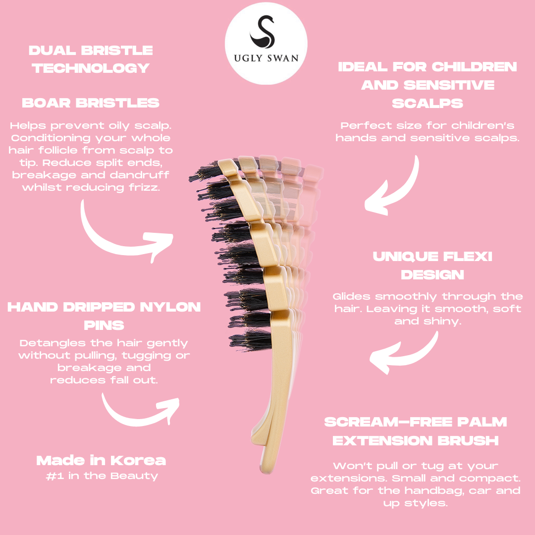 Free Detangling Hair Brush Palm Flexi Wild - Gold