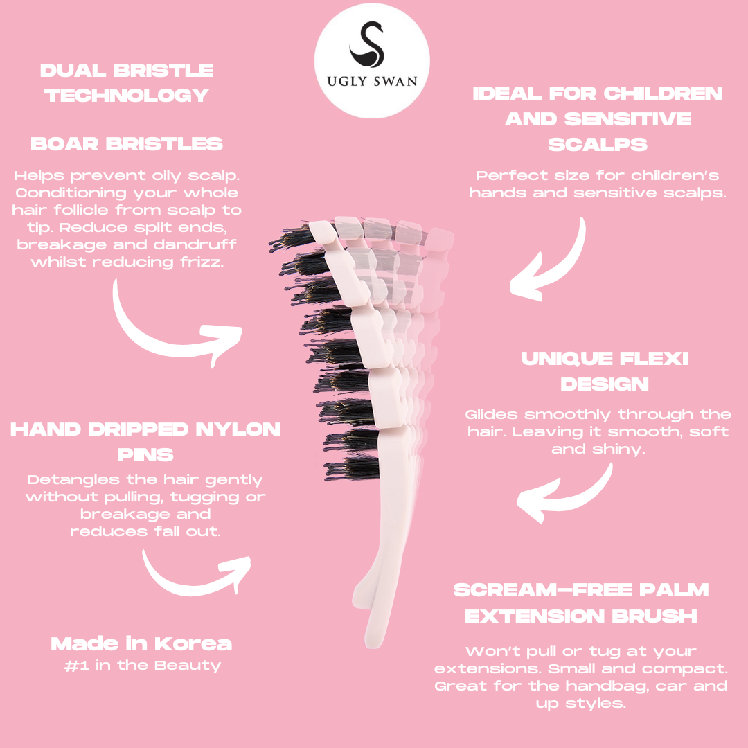 Detangling Hair Brush Palm Flexi Wild - Flamingo