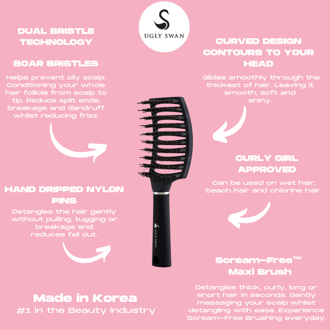 Scream-Free® Maxi Detangling Hair Brush - Black