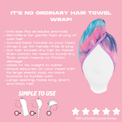 Unicorn Microfibre Hair Towel® Wrap Charcoal