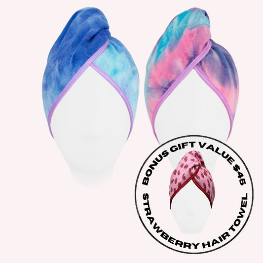 Unicorn 3 pack : Two Hair Towels + Bonus Hair Towel