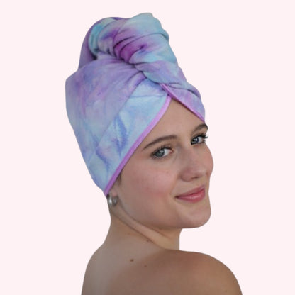 Unicorn Microfibre Hair Towel® Wrap Tie Dye Lilac