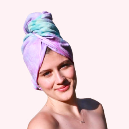 Unicorn Microfibre Hair Towel® Wrap Tie Dye Lilac