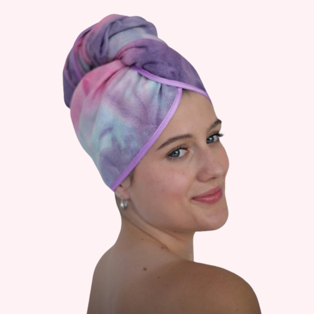 Unicorn Microfibre Hair Towel® Wrap Tie Dye Pink