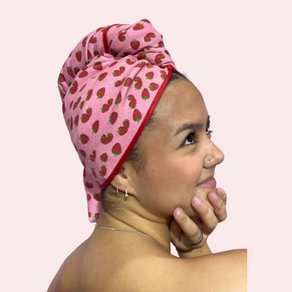 Unicorn Microfibre Hair Towel ™Wrap Strawberry