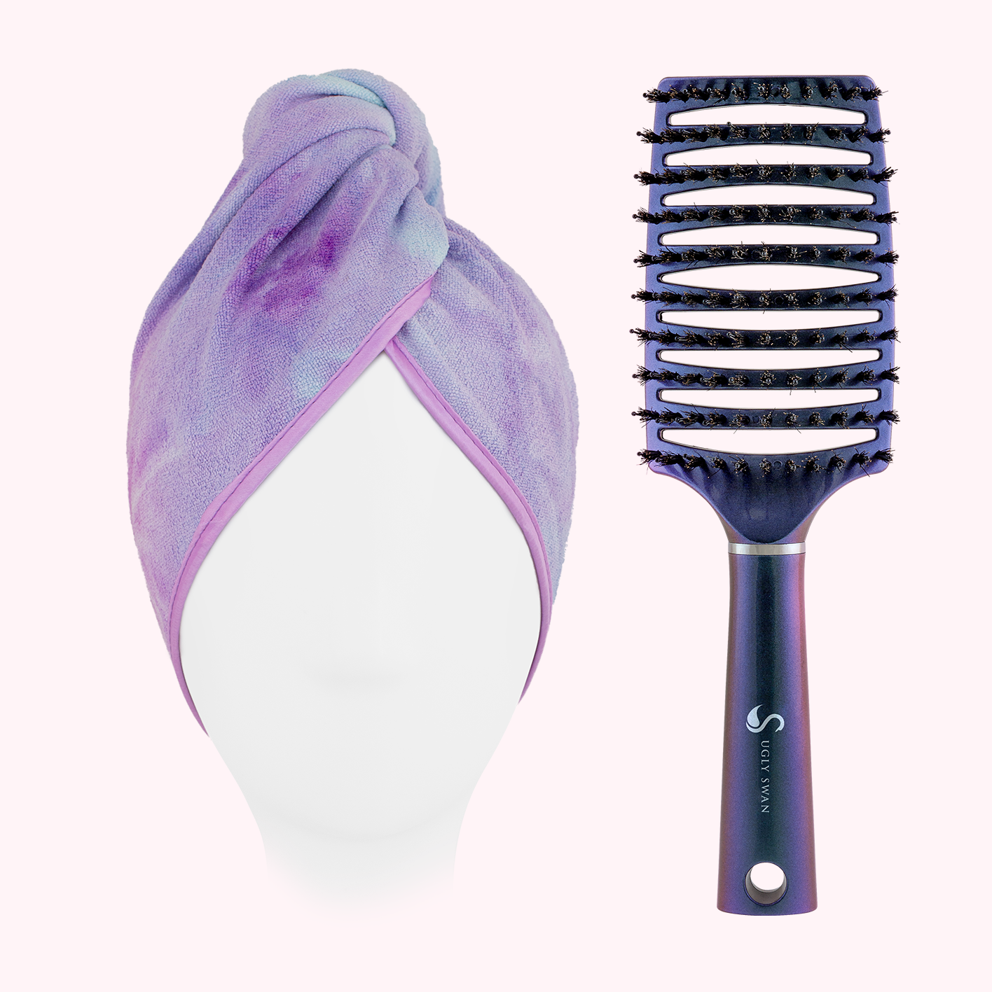 Unicorn Hair Towel & Scream Free® Maxi Hair Brush Set