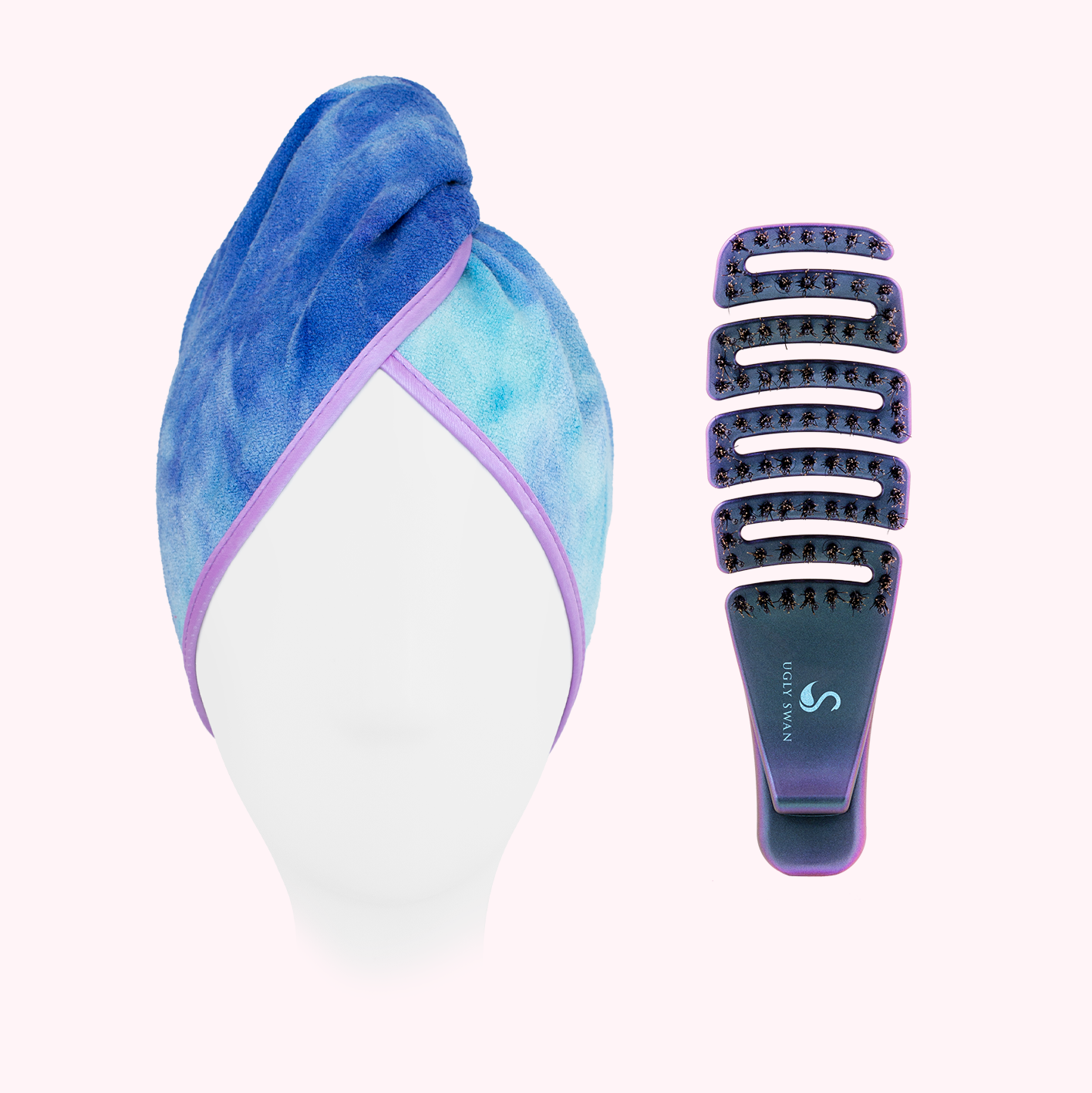 Bundle Sale: Unicorn Hair Towel & Palm Flexi Hair Brush Set