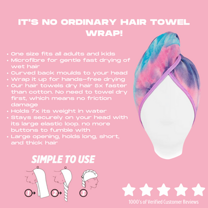 Unicorn Hair Towel & Scream Free® Maxi Hair Brush Set