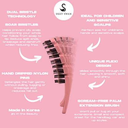 Scream-Free® Palm Hair Brush: Palm Flexi - Rose Gold